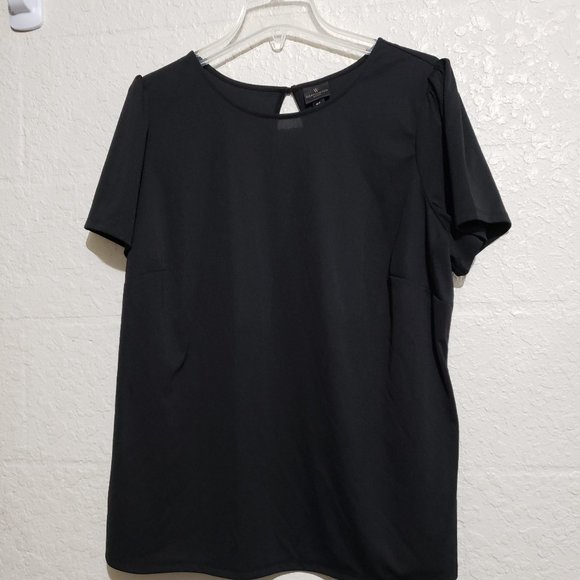 NWT Worthington Black Flounce Sleeve Top Size 0X - Picture 7 of 16